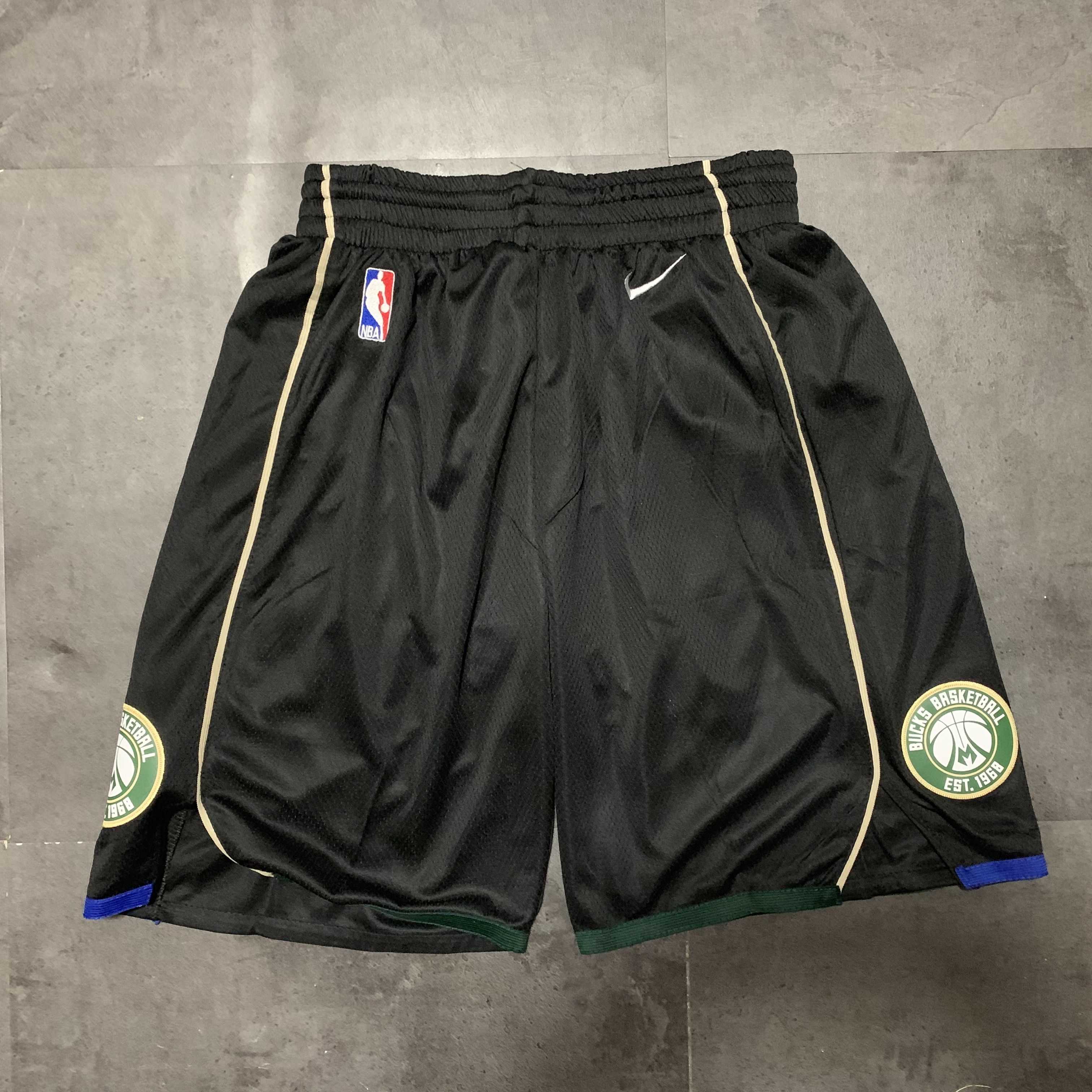 Men NBA Milwaukee Bucks Black Nike Shorts 0416